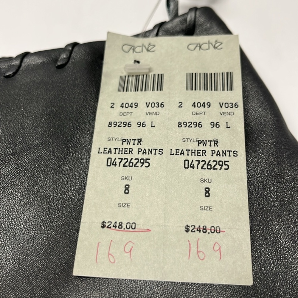 Cache vintage gun metal Leather Pants - Picture 4 of 10